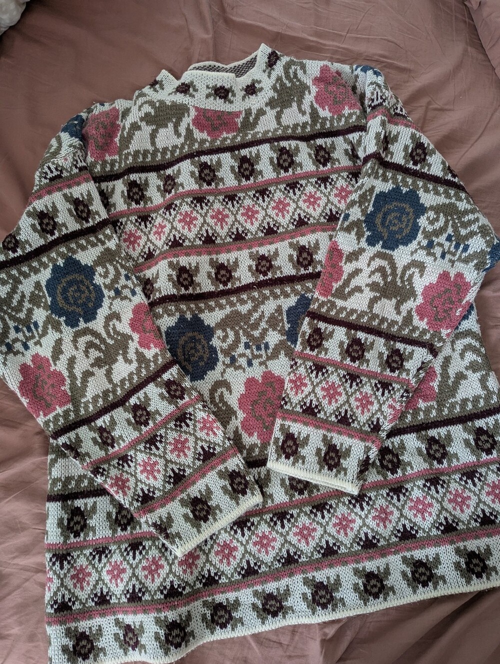 VTG 1980s floral sweater Nuggets brand